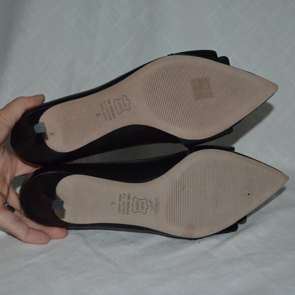 Sz 6.5 Kennel Schmenger Black Leather Buckle Detail Pumps Heels - Picture 6 of 8